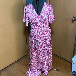 Draper James Pink and White Floral Maxi Dress